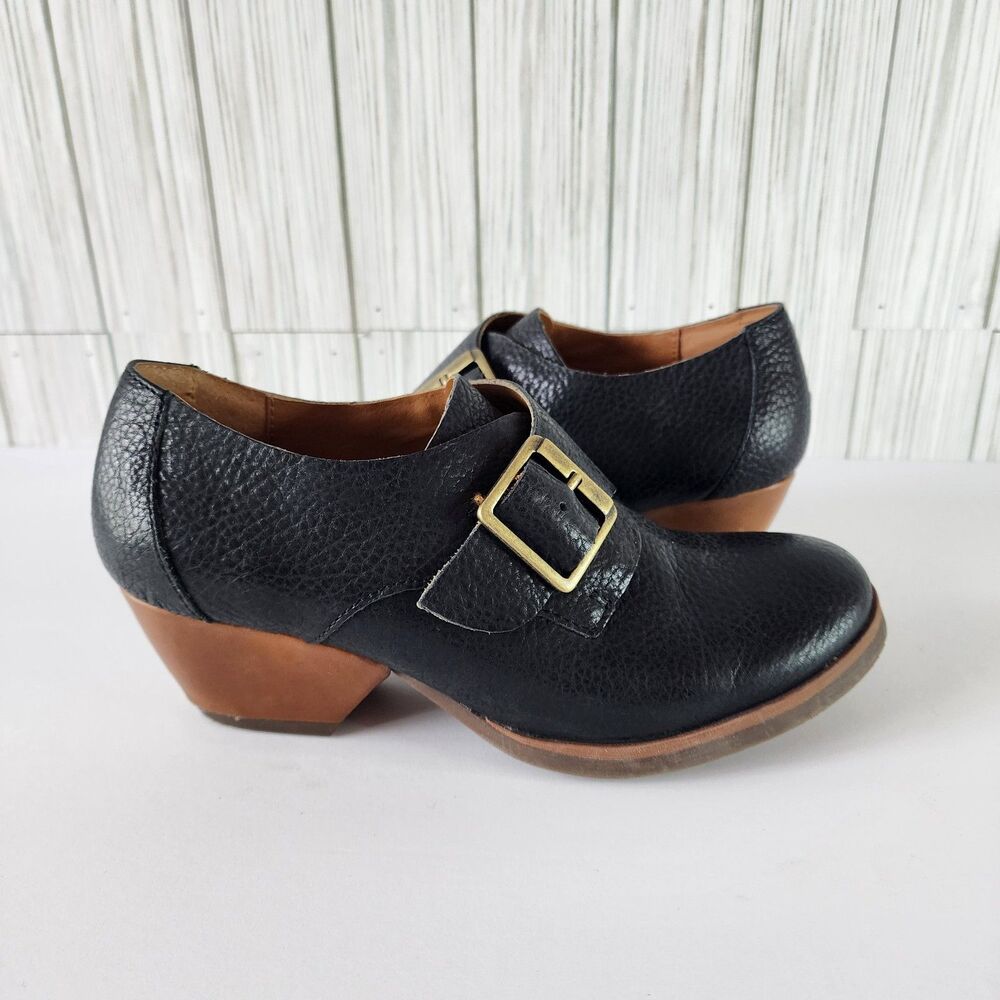 Korks by Kork-Ease Nanda Women Black Leather Ankle Booties Shoes Size 6.5M
